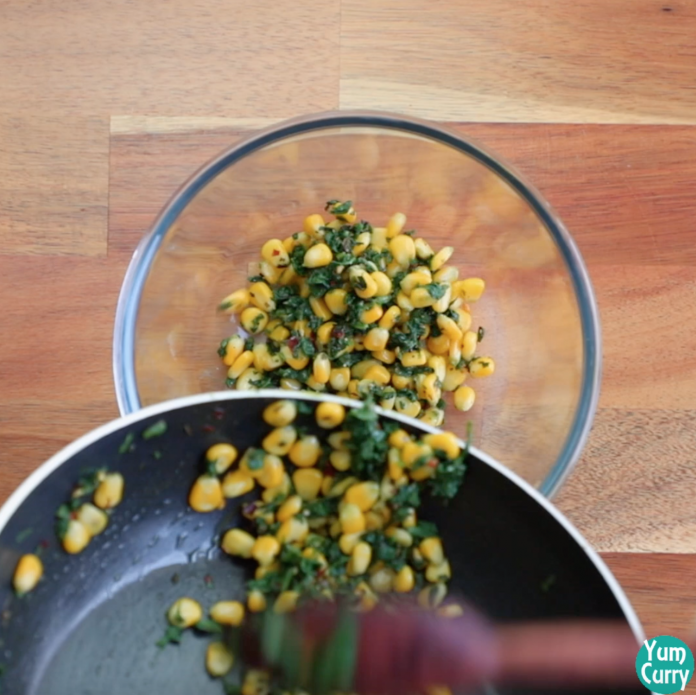 Spinach corn quesadilla Yum Curry