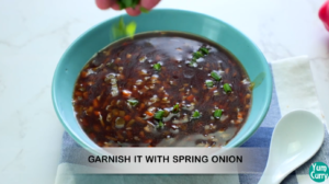 garnish with spring onion greens